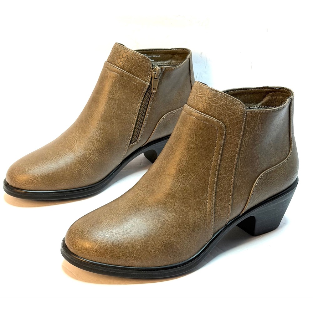 Easy Street Women's Langley Zipper Ankle Boots Taupe/Snake Size 8.5M NWT/BOX - Picture 4 of 10